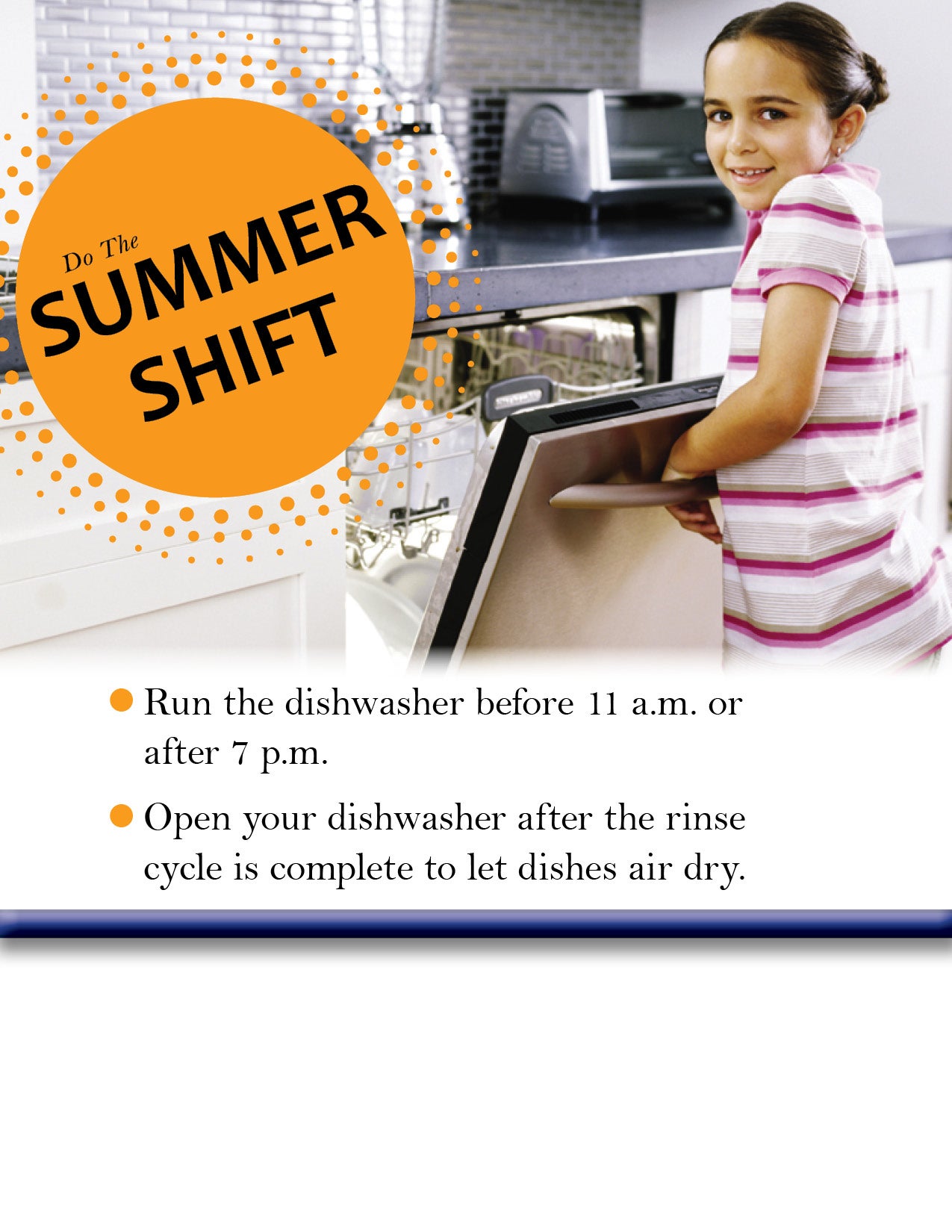 Do the Summer Shift, Wash Dishes Before or After Peak Times, Air Dry