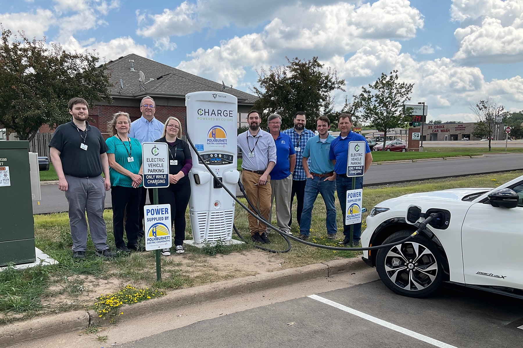 Fast EV charger at Marketplace Foods in St. Croix Falls