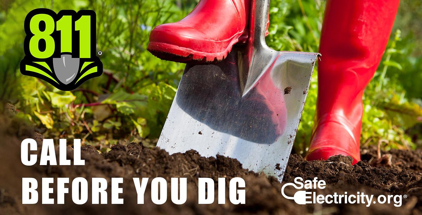 Call before you dig to mark underground utilities