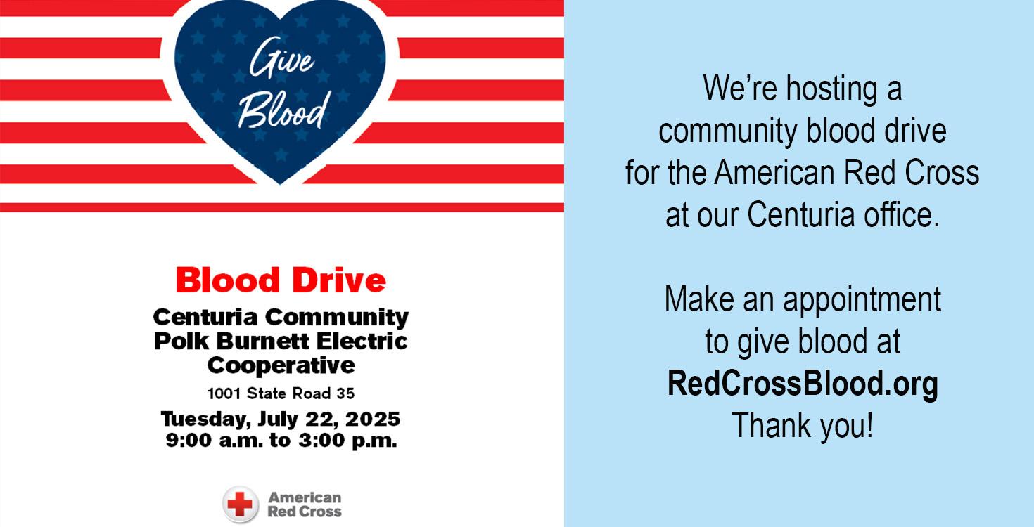 Give blood at Polk-Burnett July 22