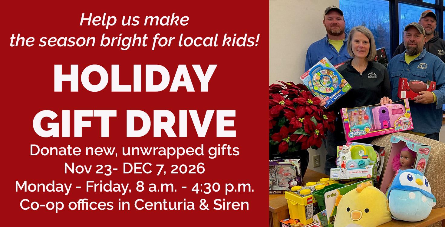 Join us for our Holiday Gift Drive, through Dec. 7